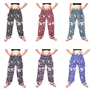 กางเกงฮาเร็มช้างเอวยางยืดและข้อเท้า - Product Image 1