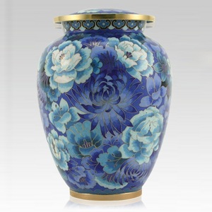Urna de cremación de calidad superior pulida Cloisonne verde para cenizas - Product Image 2