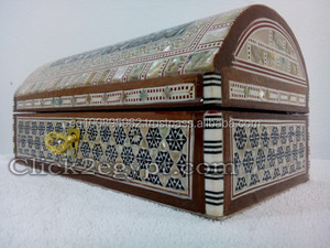 Caja de Joyería de Madera con Incrustaciones de Mosaico de Nácar J28, con Cerradura y Llave - Product Image 4