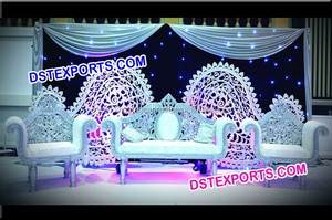 Nicro-ensemble de scène de mariage avec Statue de paon, décoration de scène, réception de mariage indienne, scène de thème rajwdi - Product Image 4