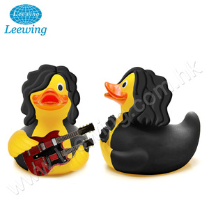 Canard en caoutchouc jaune, batteur de rock en plastique, cadeau promotionnel - Product Image 3