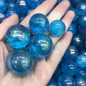Boule de <span class=keywords><strong>Quartz</strong></span> naturel <span class=keywords><strong>Aqua</strong></span> <span class=keywords><strong>Aura</strong></span>, boule de cristal bleu pour peinture galvanoplastie, à vendre, livraison gratuite - Product Image 5