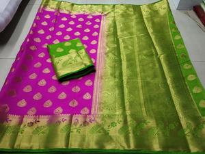 อินเดียออกแบบพรรคสวมทอผ้า Kanjivaram Saree เสื้อ - Product Image 2
