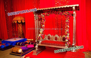 Mariage indien or Jhula doré sculpté mariage balançoire concepteur doré balançoire Jhula décoration pour mariage usine vente USA - Product Image 3