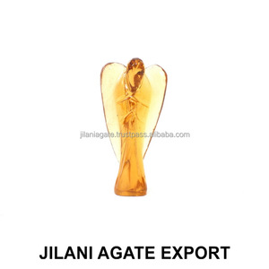 Jilani 2 pulgadas azul ágata bolsillo Ángel Feng Shui estilo Sun Sitara tallado piedra preciosa arte coleccionable decoraciones en todo el mundo - Product Image 6