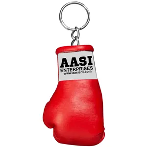 NEW Boxing Gloves Keychains Men punch mini sandbag Plated Sports Key rings Keys gift for love