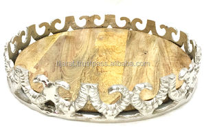 Designer de vente chaude nouveau plateau d'affichage de nourriture d'hôtel en aluminium en métal élégant forme rectangulaire Fruits plateaux de service de café - Product Image 5