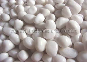 Double galets de quartz blanc poli Pierre naturelle galets décoratifs de style traditionnel L'emballage comprend la forme du type d'origine - Product Image 2