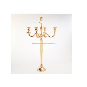 HIGH QUALITY BRASS CANDELABRAS HIGH QUALITY 5 ARM GOLD <b>CANDELABRA</b> NEW CRYSTAL <b>CANDELABRA</b> - Product Image 4