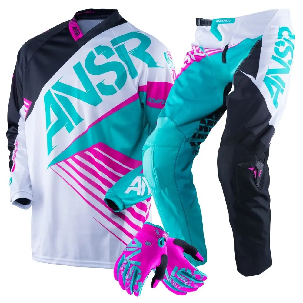 Prestazioni di lunga motocross jersey uniforme pantaloni e guanti 2019