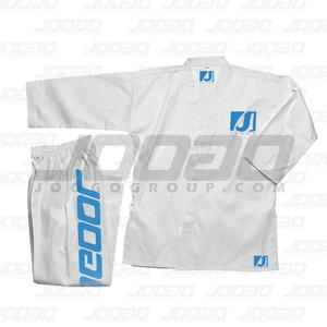 Uniforme léger de karaté Gi blanc noir avec ceinture Adulte - Product Image 1