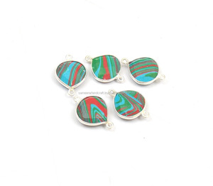 Connecteur de lunette de finition personnalisé plaqué argent sterling multi-pierres faites à la main pour la fabrication de bijoux résultats de bijoux et composants - Product Image 5