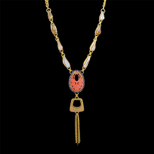 Chaîne à maillons en laiton plaqué or Biwa pour femmes pour mariage, fiançailles ou cadeau de fête pour collier de déclaration plaqué or - Product Image 1