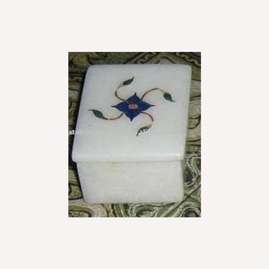 Belle Blanc Marbre inlay Bijoux Boîte - Product Image 1
