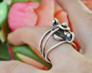 Art Unique Craft Artist Jewelry Wrap Bar silver Boho <b>midi</b> Knot <b>Ring</b> - Product Image 5