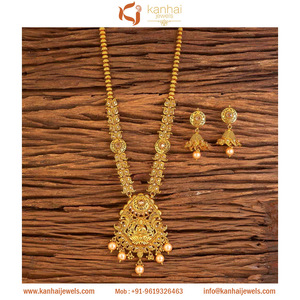 Antique Temple Necklace <b>Set</b> With Gold Plated Jewelry 17484 Lct - Product Image 1
