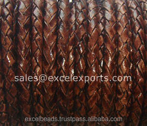 Wholesale Braided Leather Thong in 3mm 4mm 5mm Sizes Jewelry Crafts Arts <b>DIY</b> <b>Kit</b> Accessory With Steel Glass Nylon Beads - Product Image 3