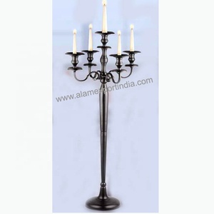 Best Selling Modern Silver Metal Handmade Crystal Wedding <b>Candelabra</b> Centerpiece Customized Sizes New Design Decorative Party - Product Image 2