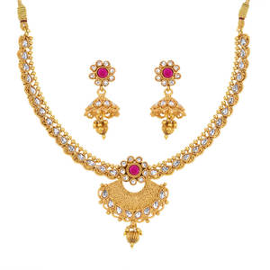 Juego de collares clásicos chapados en oro antiguo, calidad de exportación hecha a mano, 13685 en joyería al por mayor - Product Image 1