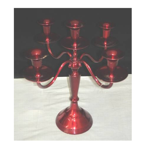 Five-Arm Red Easter <b>Candelabra</b> Elegant Wedding Decor Aluminium and Metal Craft - Product Image 1
