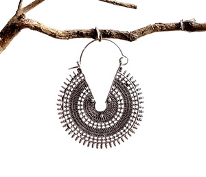 Pendientes de Aro de Latón Plateado, Estilo Bohemio, Regalo para Mujer, Boda, Compromiso, Fiesta - Product Image 3