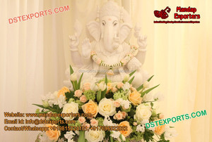 Estatua de Ganesha pequeña de fibra para boda india, estatua de pie de Ganesha, fabricante de estatuas de fibra - Product Image 6