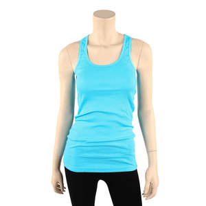 Camisetas sin mangas atléticas informales para mujer 92% nailon 8% Spandex lados abiertos patrón liso de punto cuello redondo 100% algodón gimnasio camiseta con capucha - Product Image 2