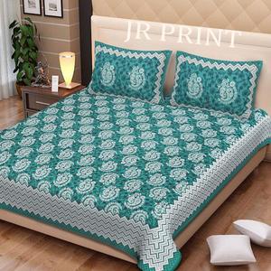 Draps de lit King Size faits à la main Sanganeri, literie florale mandala, coton décoratif doux, décoration intérieure, imprimé Jaipur par des consignateurs indiens - Product Image 2