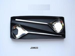 Juego de ensalada pulido con espejo de alta calidad, hecho en acero, estilo tulipán, vajilla, vajilla, cuchara para ensalada y tenedor para ensalada - Product Image 5