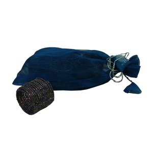 Porte-serviettes en cristal gravé à la main, forme arrondie, avec perles, pour mariages, dîners, décoration de table - Product Image 1
