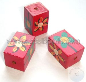 มือทาสีไม้ลูกปัดรูปหัวใจจี้สำหรับเครื่องประดับวัสดุตกแต่ง - Product Image 4