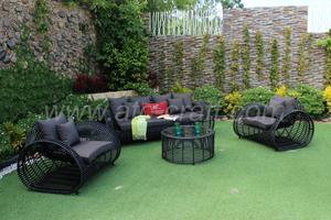 Juego de sofás de ratán polivinílico PE sintético de mimbre de último diseño 2019, muebles de exterior, para todo tipo de clima, - Product Image 3