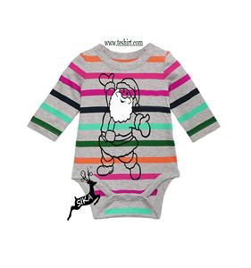 Tirupur CALIENTE Verano Unisex Alta calidad Bebé Navidad Mameluco Manga larga Santa Impreso Rayas Rojas Directo DE LA India - Product Image 1