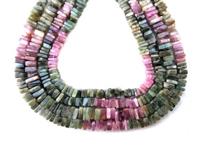Natural Multi Tourmaline Gemstone Smooth Square Shape <b>Heishi</b> <b>Beads</b> Making Handmade Jewelry Wholesale Top Quality - Product Image 3