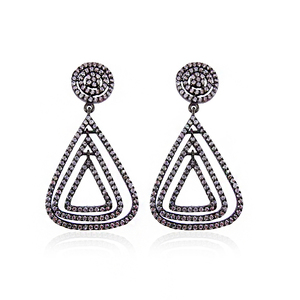 Bijoux de boucles d'oreilles en diamant de créateur en argent sterling 92.5, boucles d'oreilles en diamant de dernière conception, boucles d'oreilles en diamant - Product Image 1