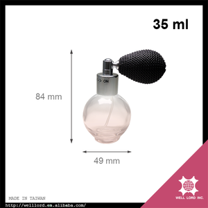 Atomizador de Perfume de Vidrio Redondo de 35 ml con Tapa de Rosca a Prueba de Fugas y Bombilla de Estampado en Caliente - Product Image 3