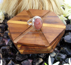 Venta al por mayor 925 anillo de diseñador de plata esterlina hecho a mano Rodocrosita natural piedra preciosa Baguette corte rodio plateado fiesta unisex - Product Image 2