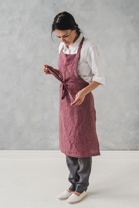 ผ้ากันเปื้อนผ้าลินินสำหรับใช้ในครัว,ผ้ากันเปื้อนแบบเต็มตัวผ้ากันเปื้อนผ้าลินินแบบยูนิเซ็กส์ - Product Image 5