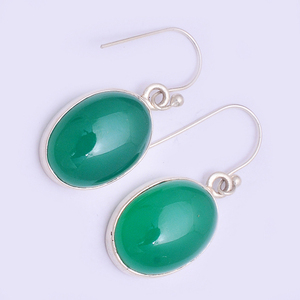 พลอยโอนิกซ์สีเขียว925เงินสเตอร์ลิงต่างหูลวดต่างหูแบบห้อยทันสมัยสำหรับงานเลี้ยงของขวัญสำหรับผู้หญิง - Product Image 2