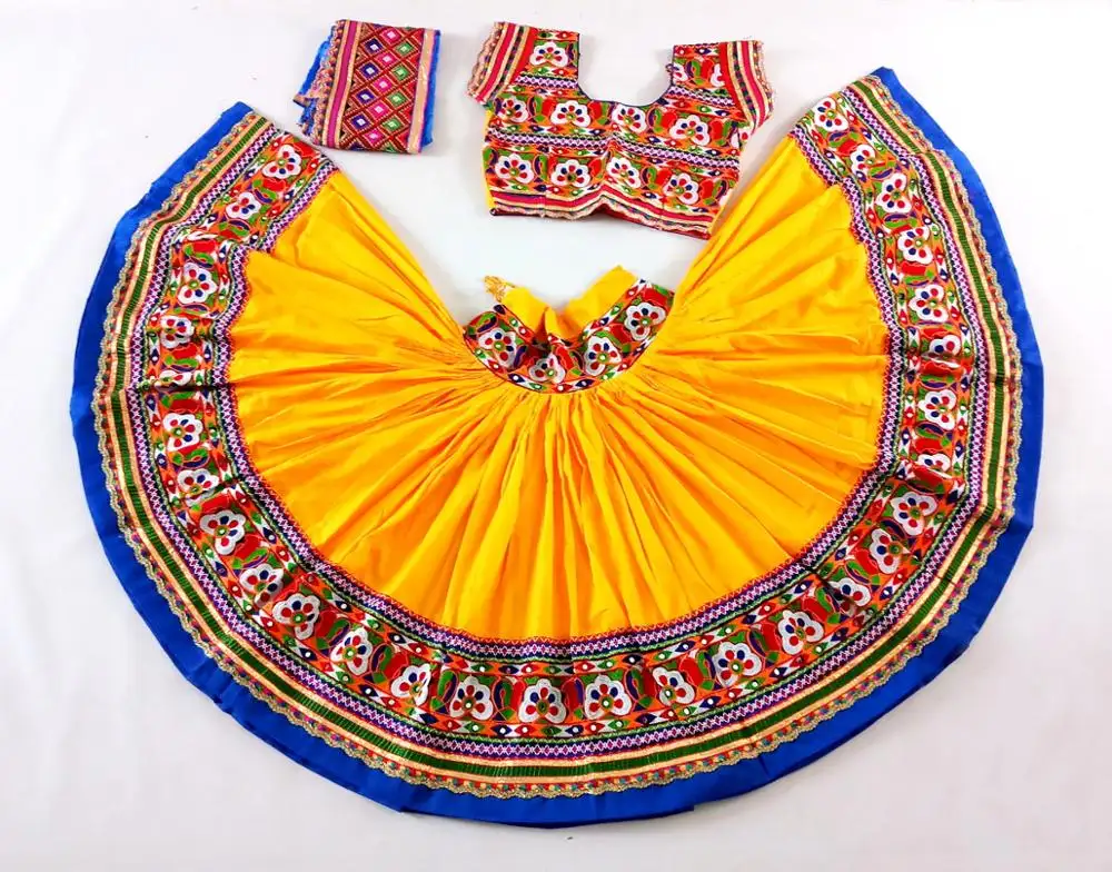 Navratri Festival Wear Kutch Embroidered Tassel Beaded Chaniya choli - Navratri Dance Costume Dress
