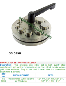 Jeu de 10 fraises à disque avec levier GS 589H outils de réparation de bijoux - Product Image 2