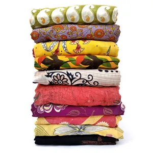 Sarong indien en coton, tissu Vintage à la main, pour femmes, à imprimé, vintage