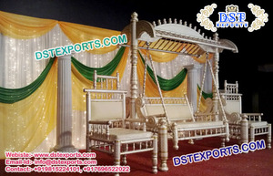 Marvelous Golden Look Wedding <b>Swing</b> USA Mehndi Stage Decoration With <b>Swing</b> Mehndi Stage Metal <b>Swing</b> <b>Set</b> - Product Image 4