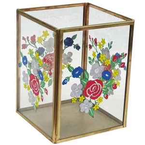 Lanterne à bougie en filigrane avec verre, décoration de la maison et de noël - Product Image 3