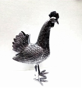 Gallo de Metal estatua figurilla gallina gallo - Product Image 2