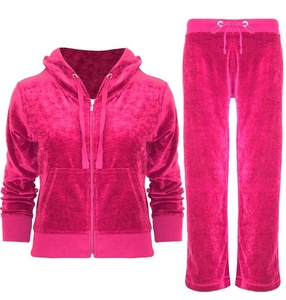 New <b>Women</b> Velour Velvet Ladies Hooded Long Sleeve Lounge wear <b>Tracksuit</b> Set <b>Women</b> velvet <b>tracksuits</b> <b>Pink</b> Velour <b>Women</b> <b>Tracksuits</b> - Product Image 1