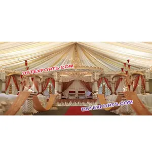 Royal Maharaja Fiber Wedding Mandap Nuevo estilo Fibra tallada Mandap Set Última boda Talla de madera Matrimonio Mandap Australia - Product Image 1