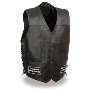 Nouvelle Collection de cuir de motard élégant sur mesure pour hommes avec du cuir véritable avec un gilet en cuir de motard de haute qualité à bas prix - Product Image 5