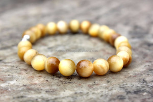 Cuentas redondas de ojo de gato de Gema Natural, pulsera elástica de 8mm, Piedras Naturales curativas de cristal - Product Image 6