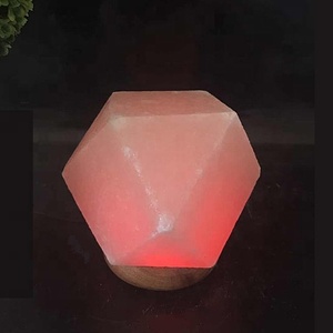 Lampe en forme de diamant en forme de sel naturel Orange fabrication indienne - Product Image 4
